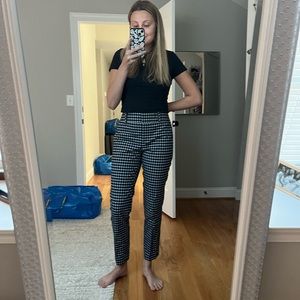 Black and White Checkered Modern Skinny Ankle Work Pants